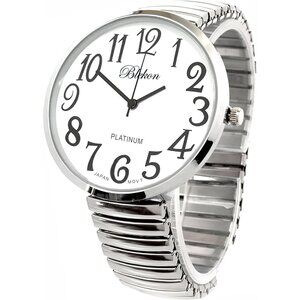 Blekon Collections Silver Super Large White Face Case Size 43mm EXTRA LARGE Stre